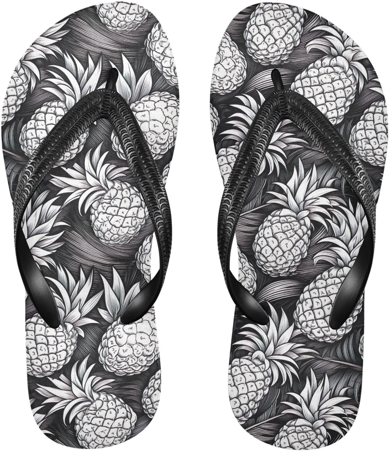 

SPRIPORT Серо-фиолетовые тонкие шлепанцы с ананасами для женщин и мужчин, удобные повседневные тапочки с мягкой подошвой и противоскользящей резиновой подошвой, летние пляжные сандалии для прогулок на улице