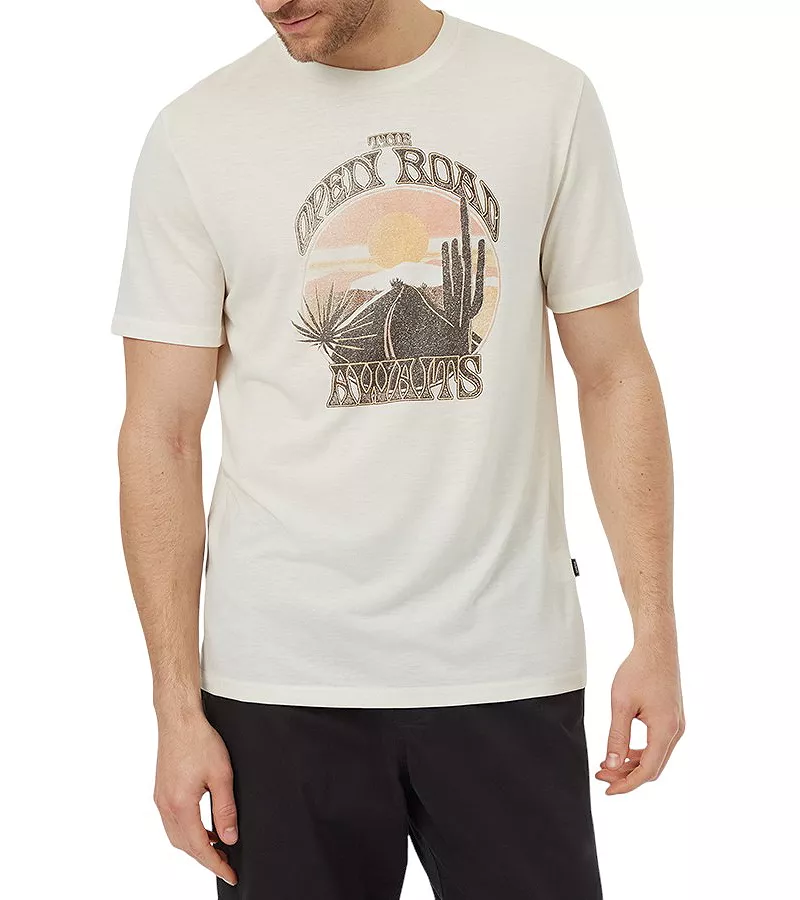 

Tentree Мужская футболка Open Road с короткими рукавами и рисунком, цвет Undyed/Ash