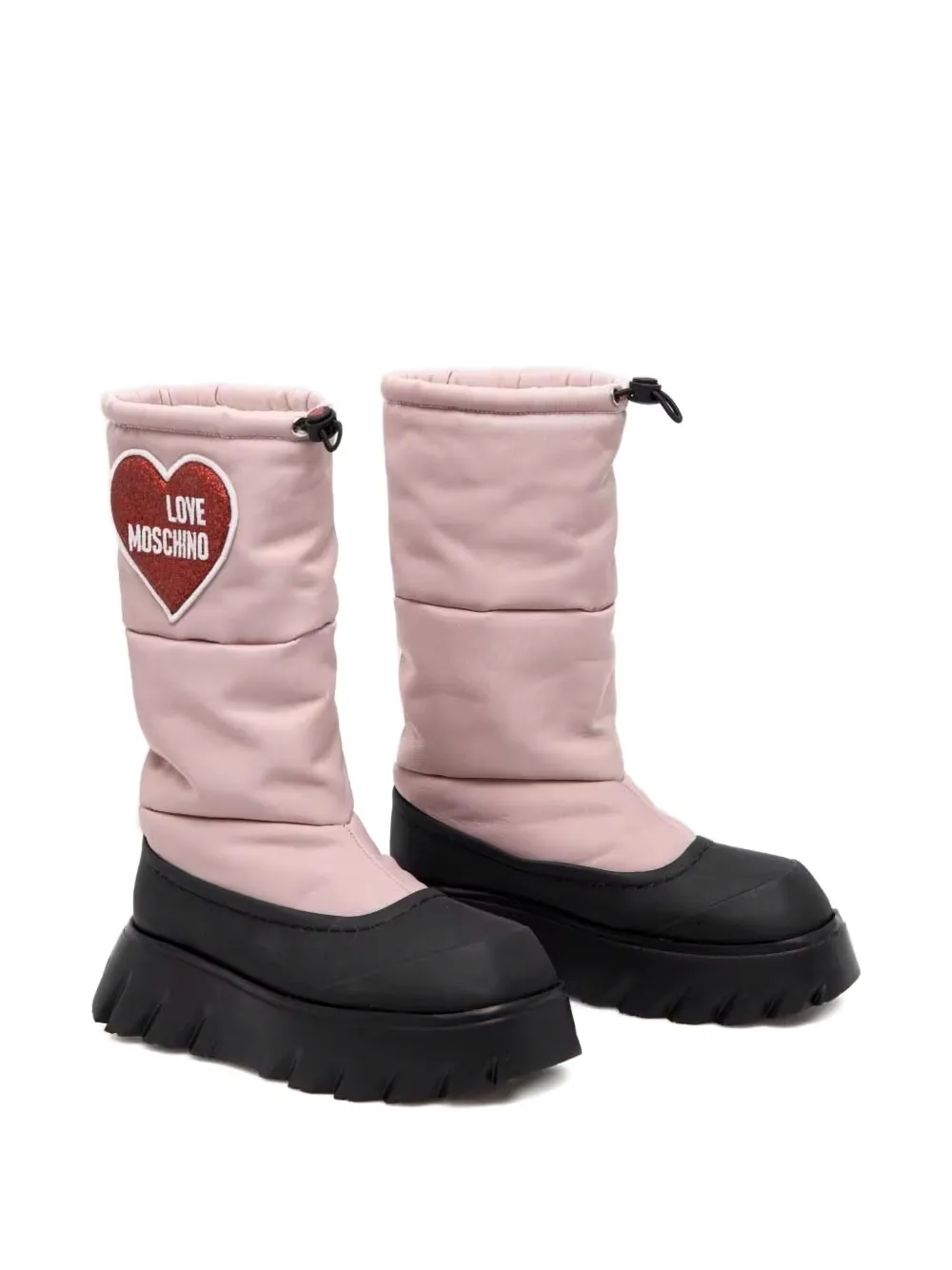 Стеганые ботинки с аппликацией Love Moschino, розовый — фото 2