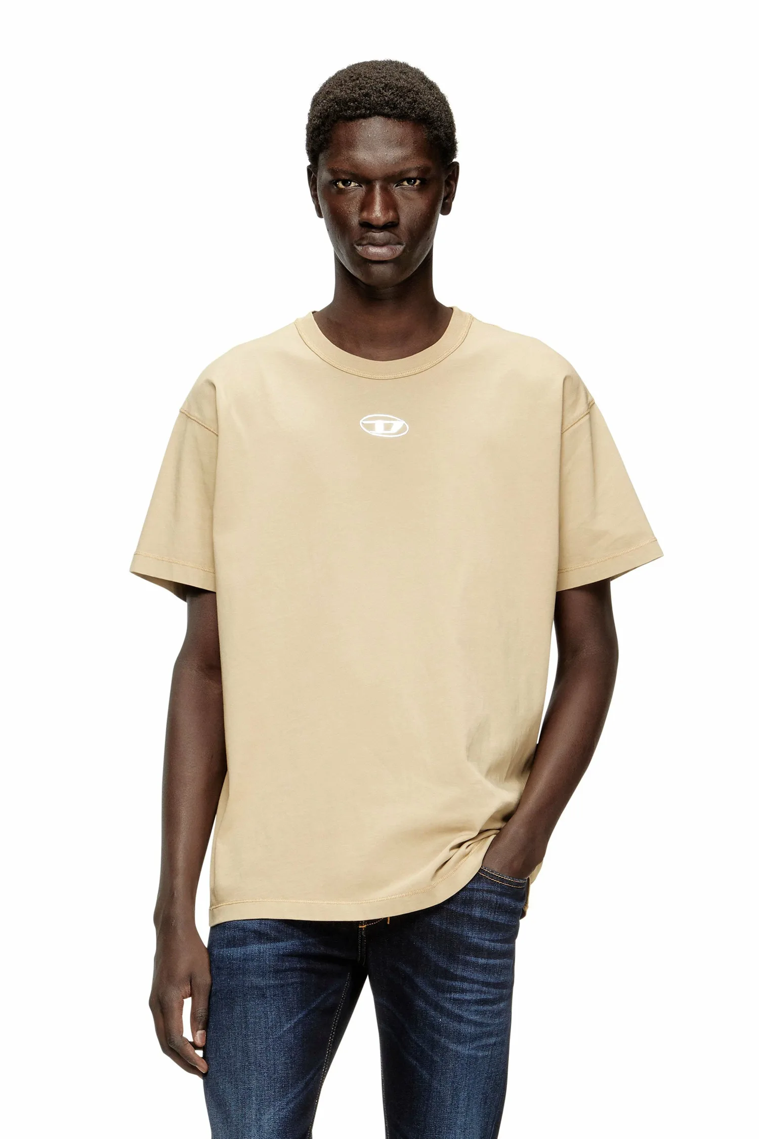 Мужская футболка T-NORM-IOD Diesel, beige — фото 3