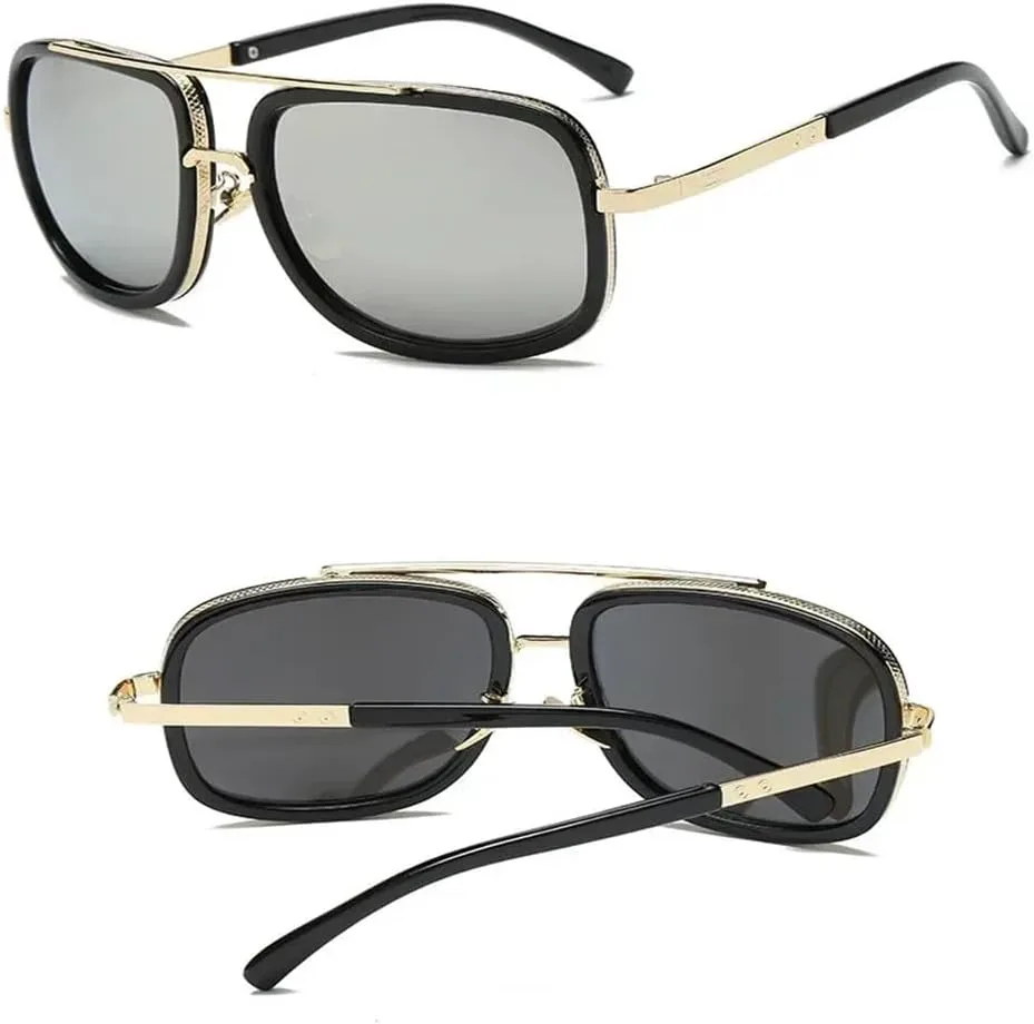 

Мужские солнцезащитные очки для вождения, модные солнцезащитные очки для женщин, зеркальные, в стиле ретро, ​​винтажные, с защитой от УФ-излучения UV400 KTUCN, Blue