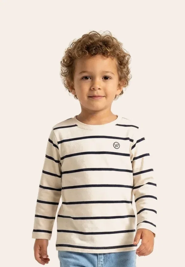 Футболка Tslater l_s tee long sleeved top The New Siblings, полоска гардения — фото 2