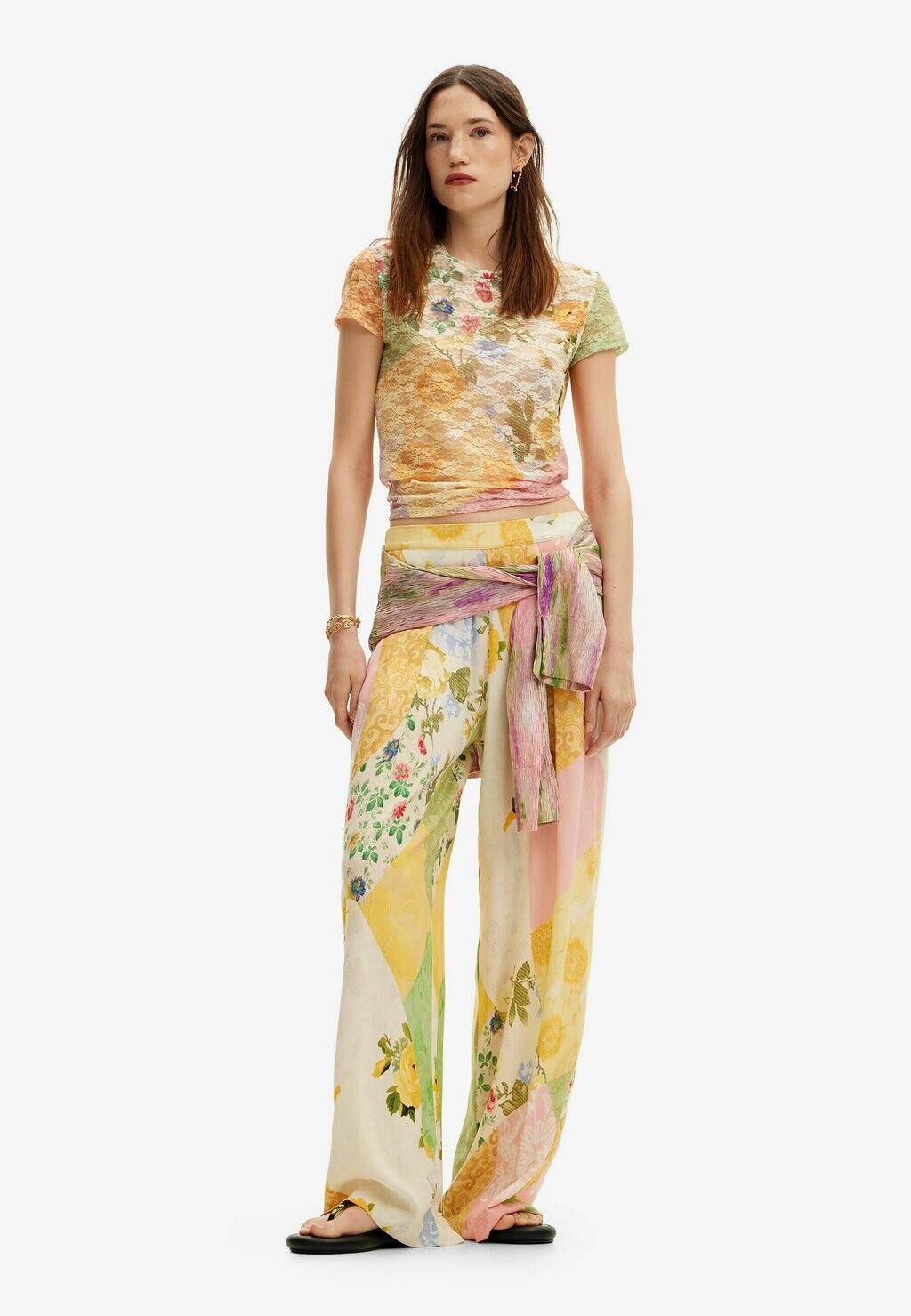 

Принт на футболке OPENWORK WITH FLORAL DESIGN Desigual, разноцветный