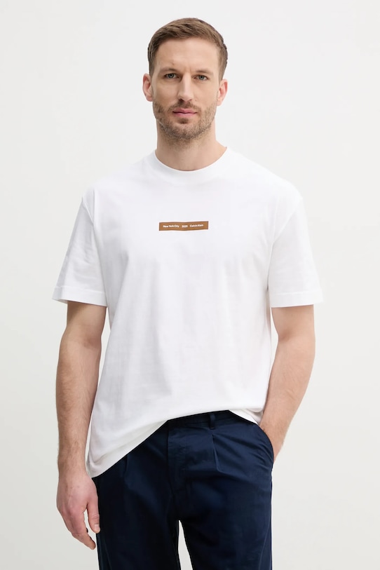 

Хлопковая футболка Calvin Klein Jeans, белый