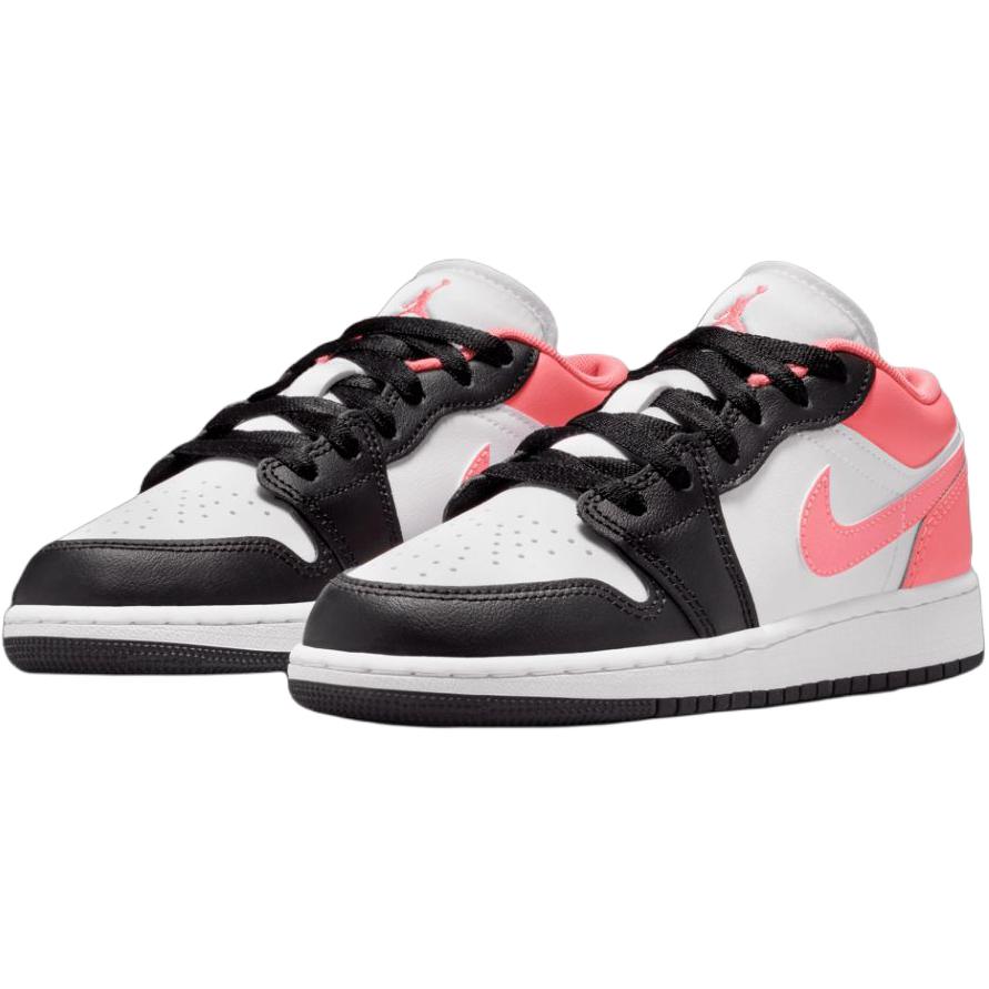 Jordan Детские баскетбольные кроссовки Air 1 Low top, белые с розовым верхом, для подростков — фото 4
