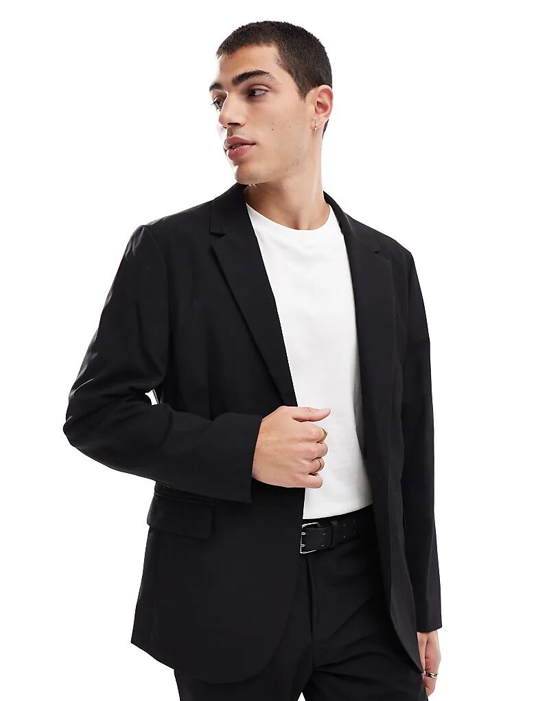 

Узкий повседневный пиджак ASOS DESIGN черного цвета