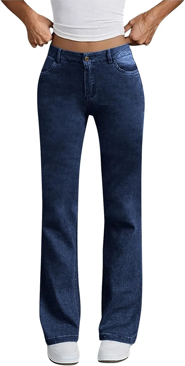 

Женские джинсы прямого кроя с высокой посадкой