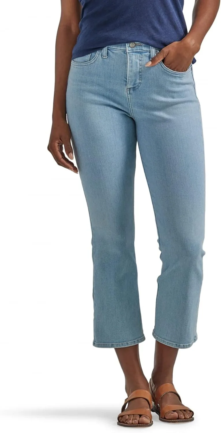 

Lee Women's Ultra Lux Mid-Rise Demi Boot Crop Capri Jean