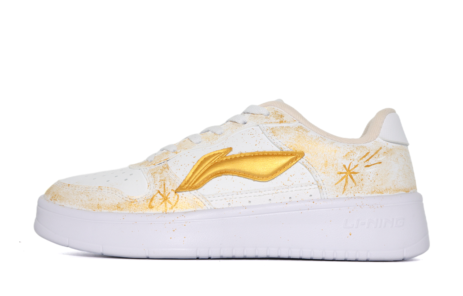 

Плавающие лодки Li Ning: износостойкие и легкие низкие скейтбордные кроссовки унисекс, золото