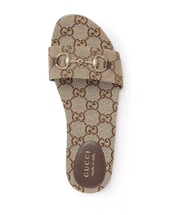 Женские сандалии-шлепанцы gg Gucci, коричневый — фото 3