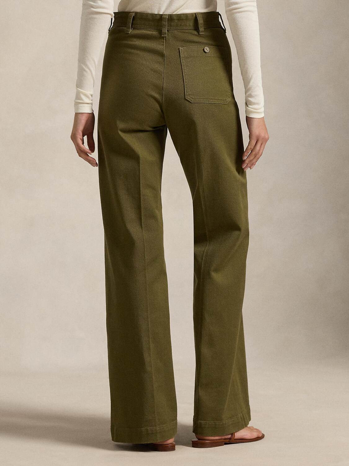 Polo Ralph Lauren Широкие брюки со складками в цвете Olive — фото 3
