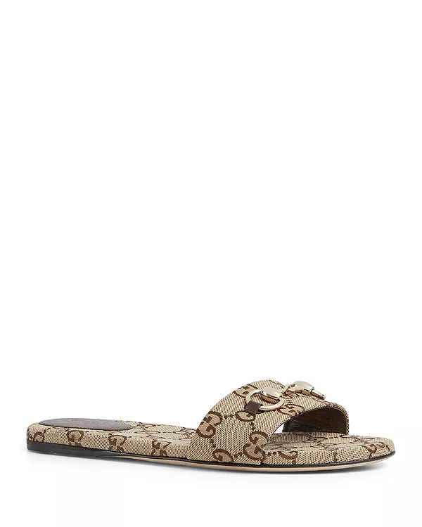 Женские сандалии-шлепанцы gg Gucci, коричневый