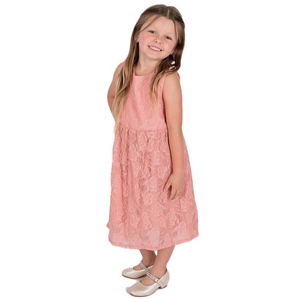 

Платье для девочки из кружева dusty pink Popatu