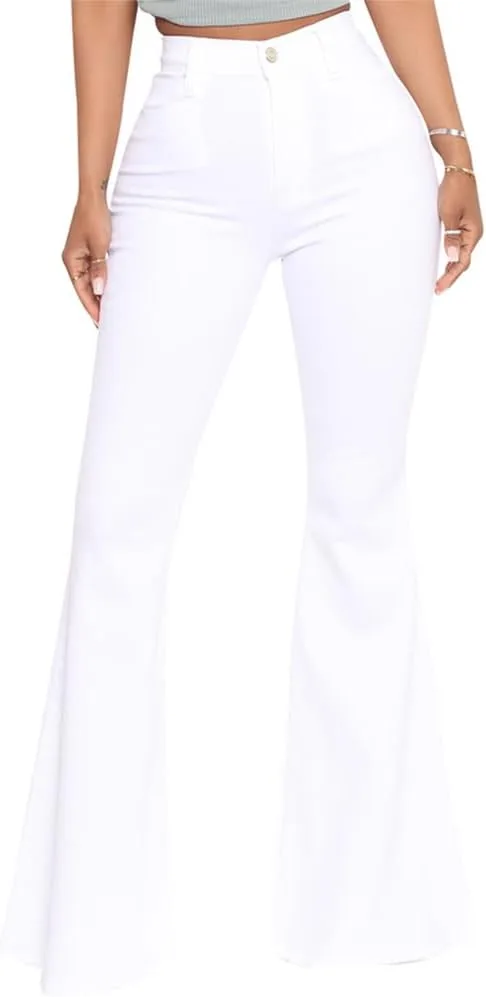 

Женские джинсы с высокой талией и расклешенным силуэтом