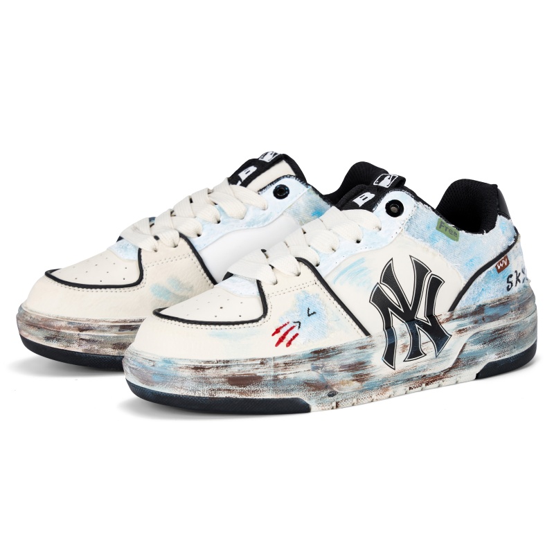 MLB Chunky liner old port tide marks hand drawn abrasion resistant slip resistant low top skateboard shoes unisex white — фото 4