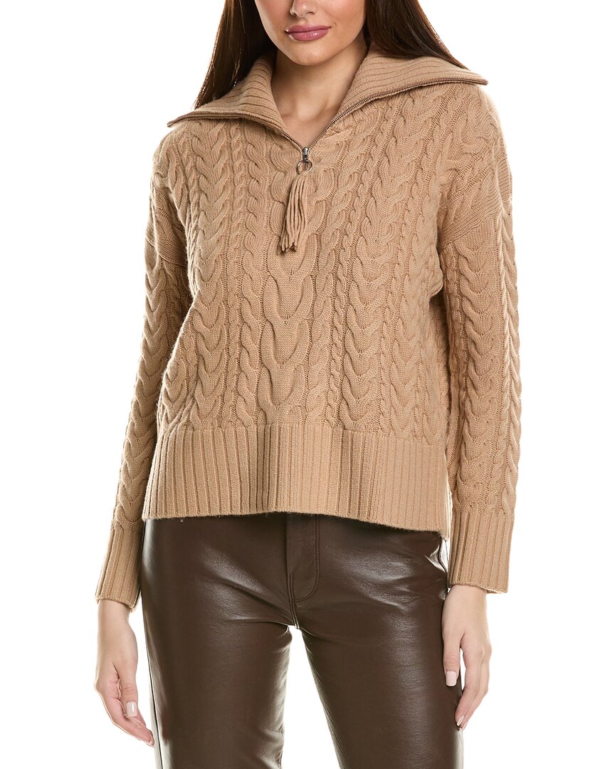 

Свитер Hannah Rose Cable 1/2-Zip из смеси шерсти и кашемира