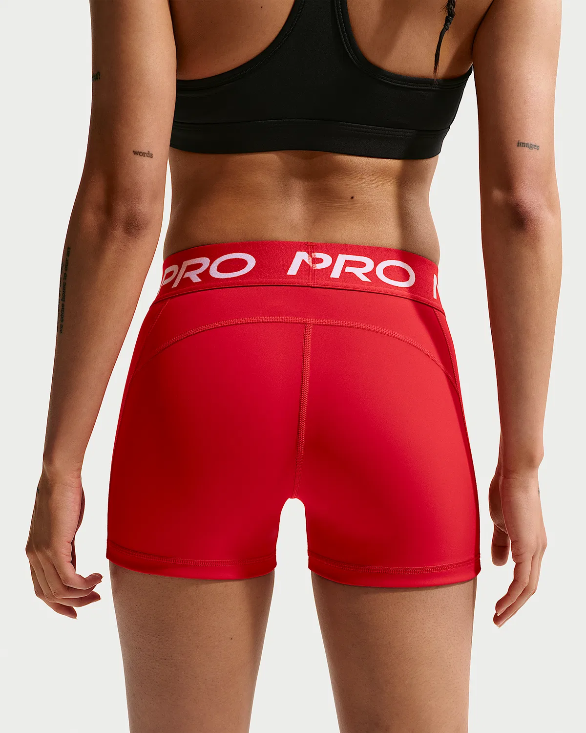 Женские велосипедки Nike Pro со средней посадкой, 3", University Red/White — фото 3