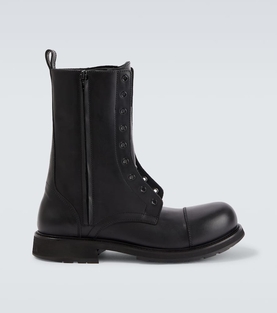 Кожаные армейские ботинки в стиле грузовика Balenciaga, Black