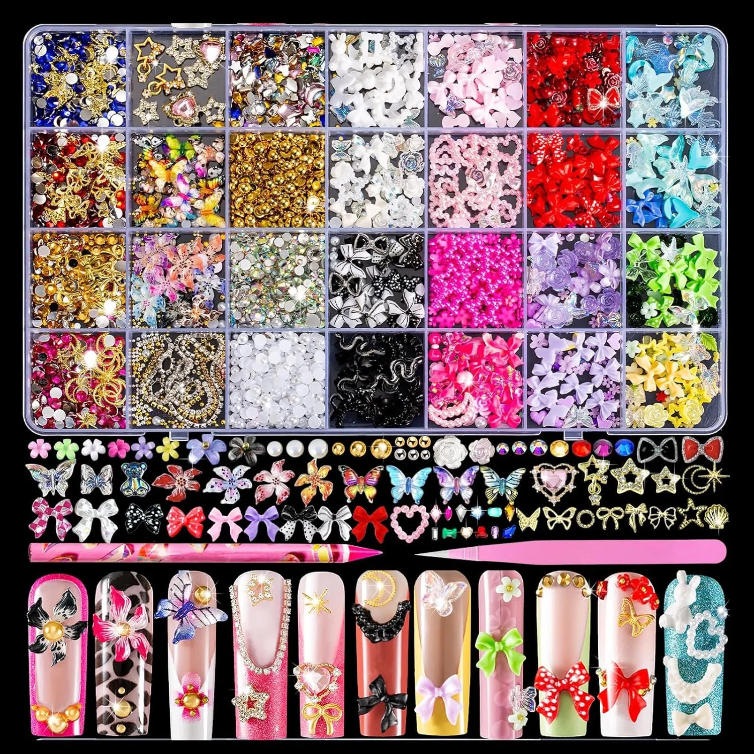 Мега-набор 3D-шармов для ногтей, 4000+ шт. Tastetreasure