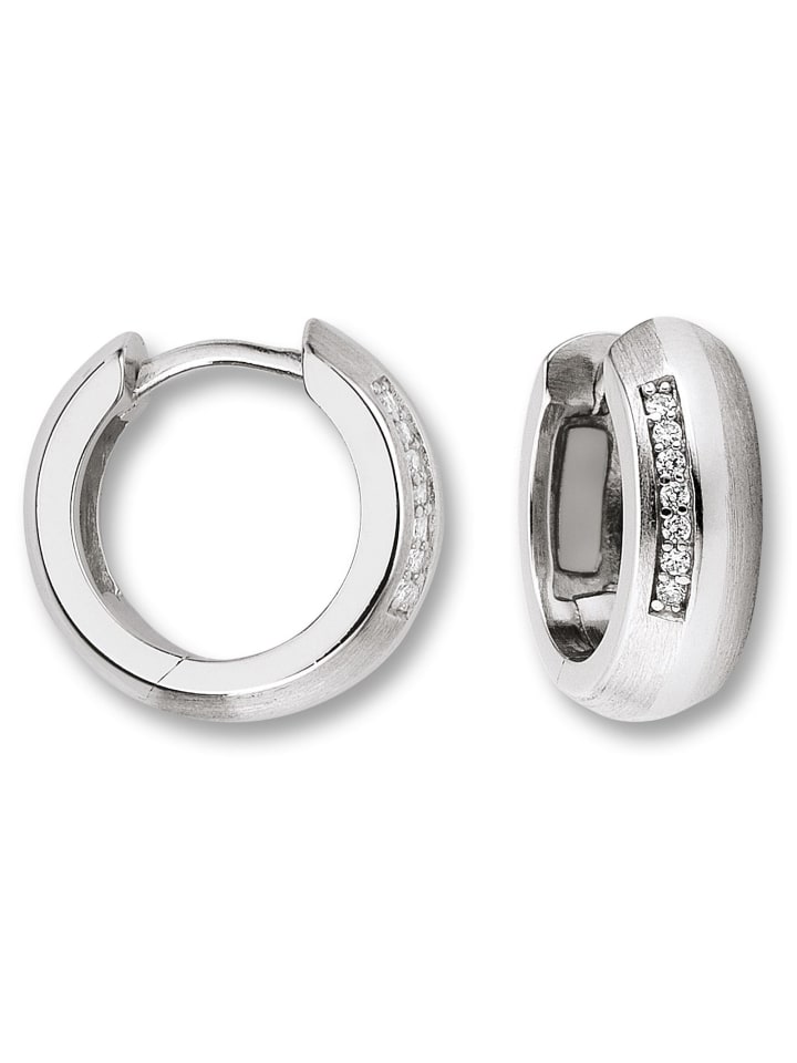 

ONE ELEMENT Серьги-кольца с цирконием, изготовленные из серебра 925 пробы