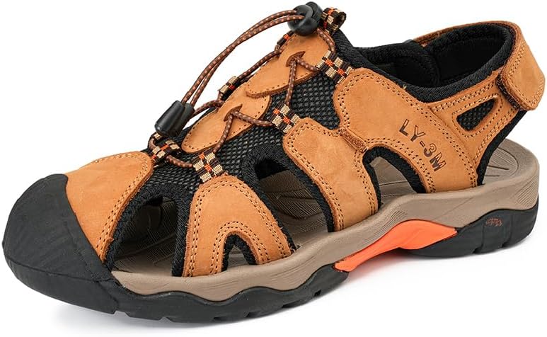 

Мужские спортивные сандалии Asifn для улицы, нескользящие, для походов, летние, удобные, пляжные, легкие, закрытые, водонепроницаемые, желтый