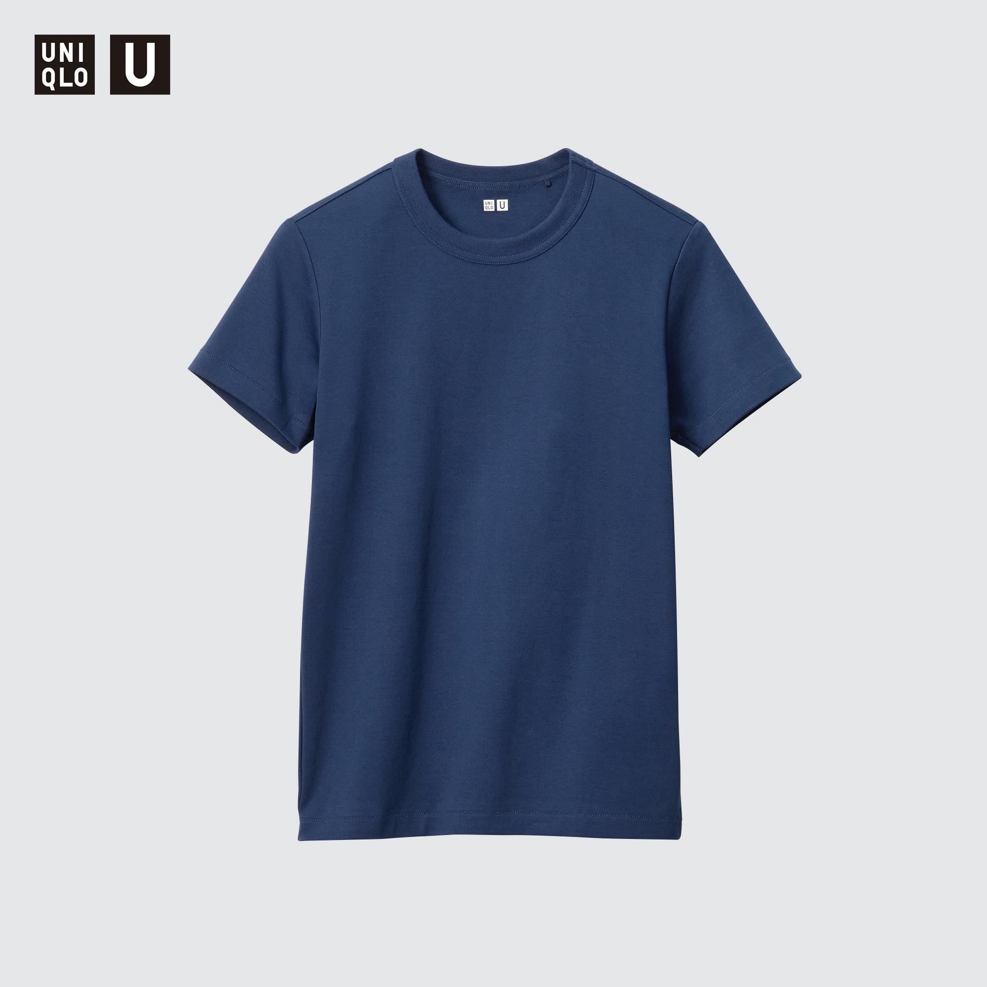 Футболка Uniqlo U-образной формы, темно-синий