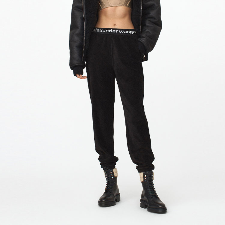 Брюки спортивные с логотипом на поясе Alexander Wang, черный — фото 4