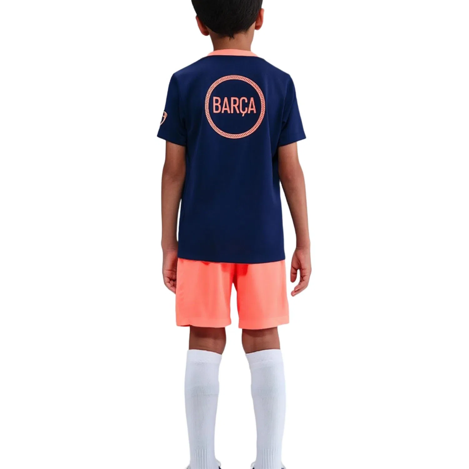 Футболка детская Quick Dry Academy Pro Third Kids Nike, Dark Navy Blue/Bright Orange — фото 2