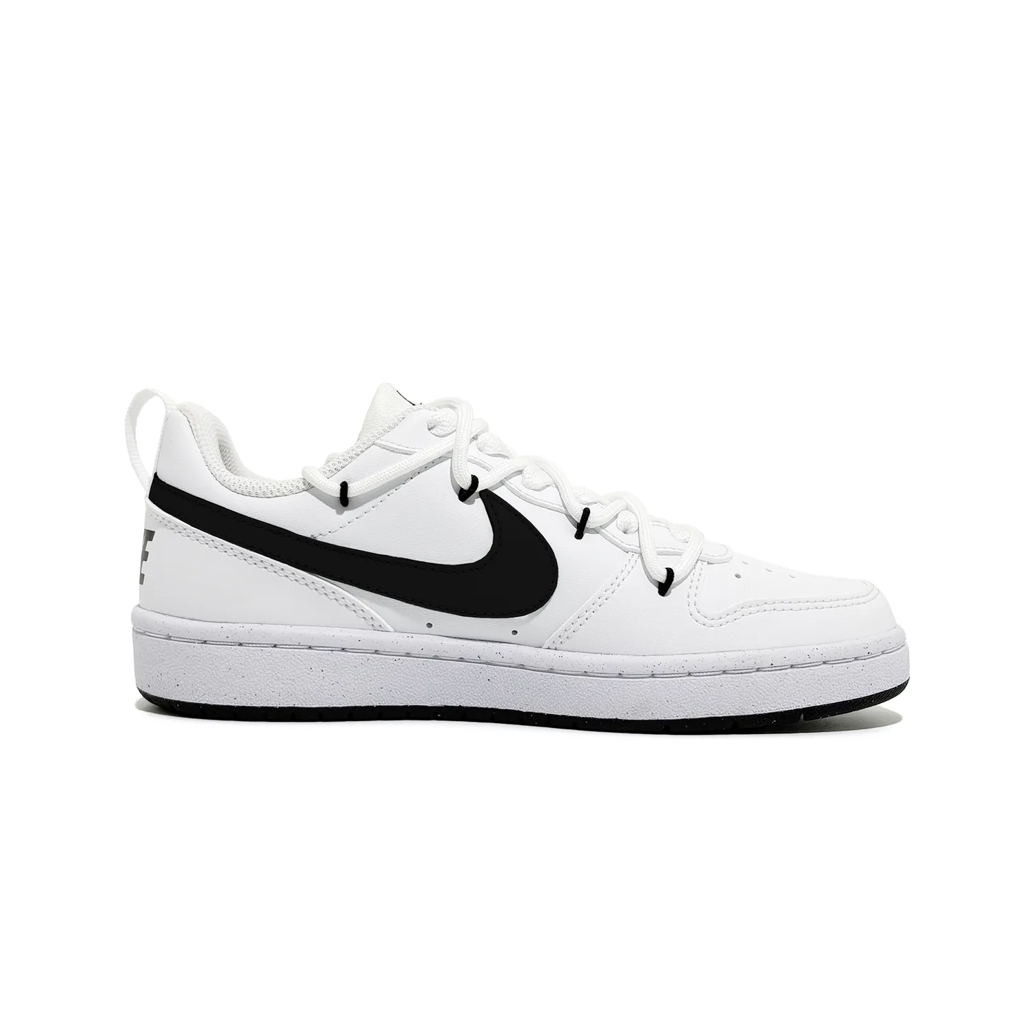 Nike Court Borough Little Black Kitten Abrasion Resistant Skateboard Shoes Black White Teenagers — фото 3