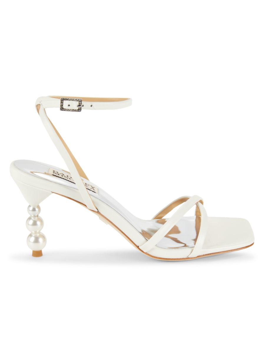 Босоножки Callie Pearl Heel с открытым носком Badgley Mischka, белый