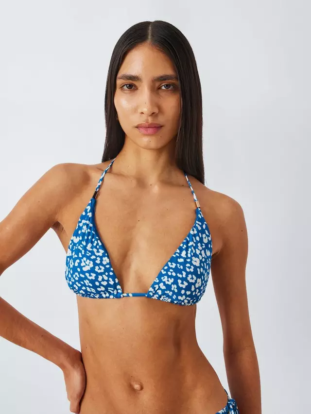 

Топ бикини John Lewis Leopard Print, синий