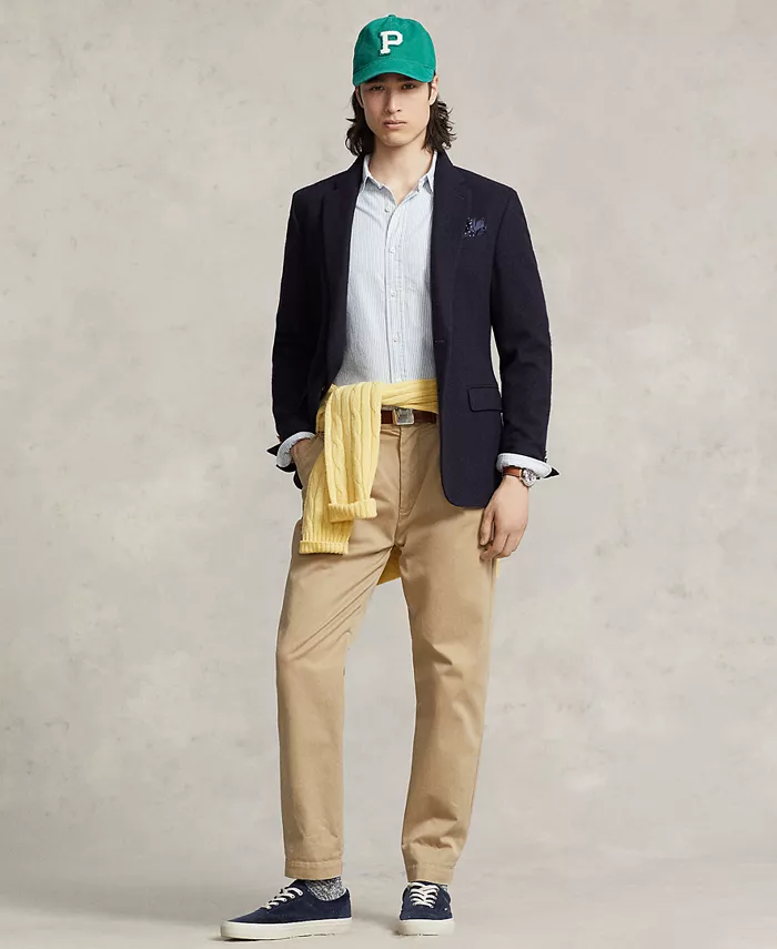 Мужская классическая оксфордская рубашка с длинным рукавом Polo Ralph Lauren, синий — фото 4