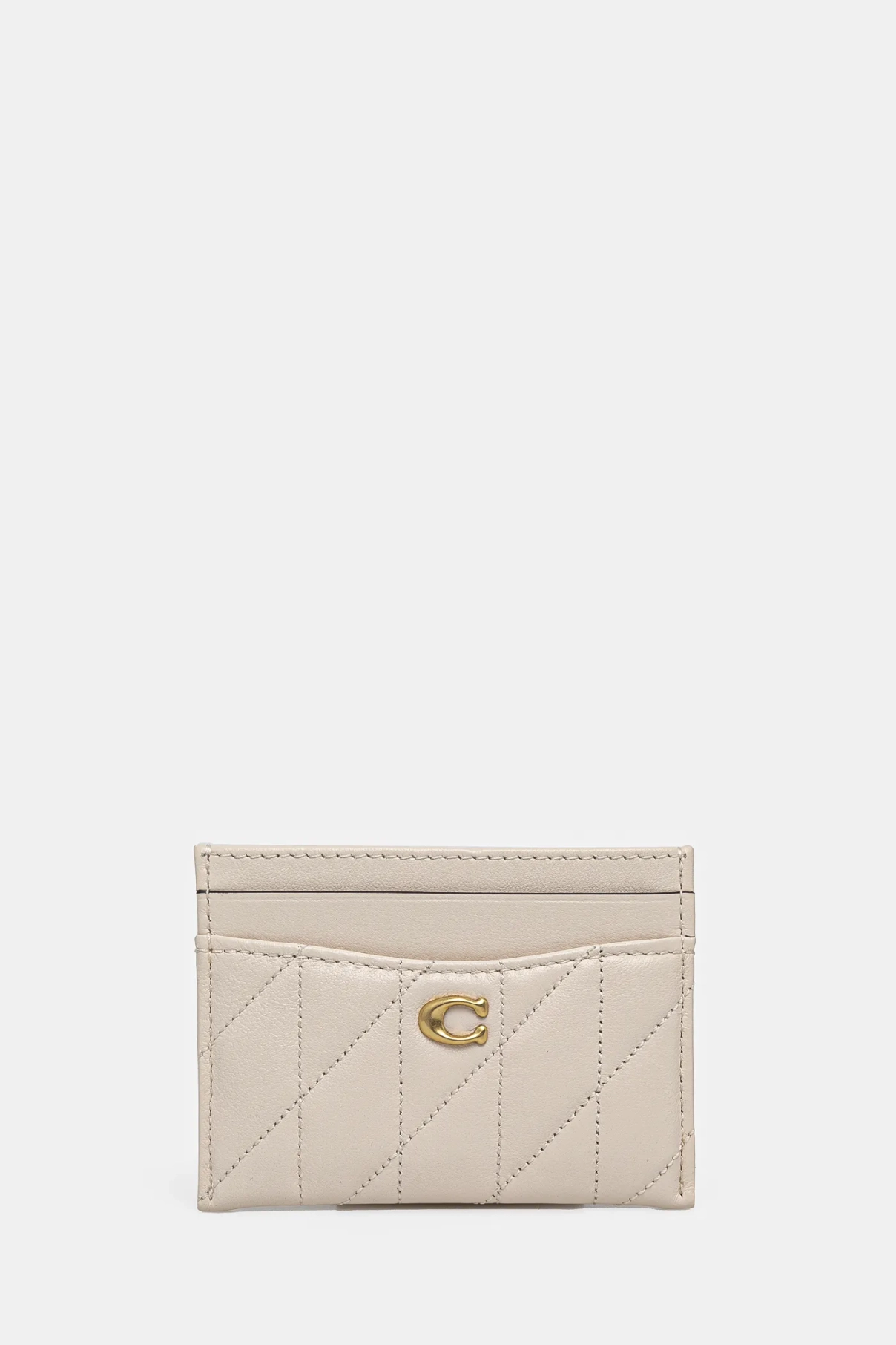 

Кожаная визитница Essential Card Case Coach, бежевый