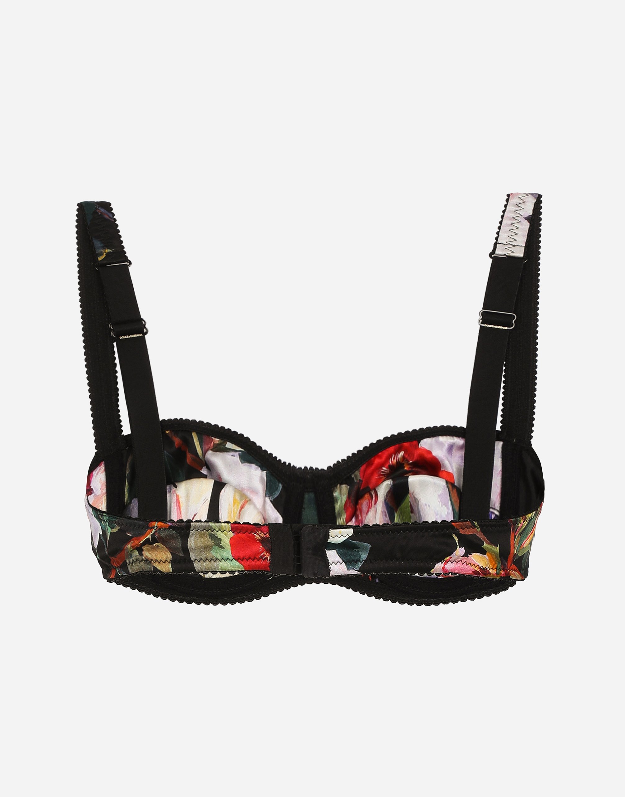 Атласный бюстгальтер-балконет с принтом «сад роз» Dolce & Gabbana, принт — фото 2