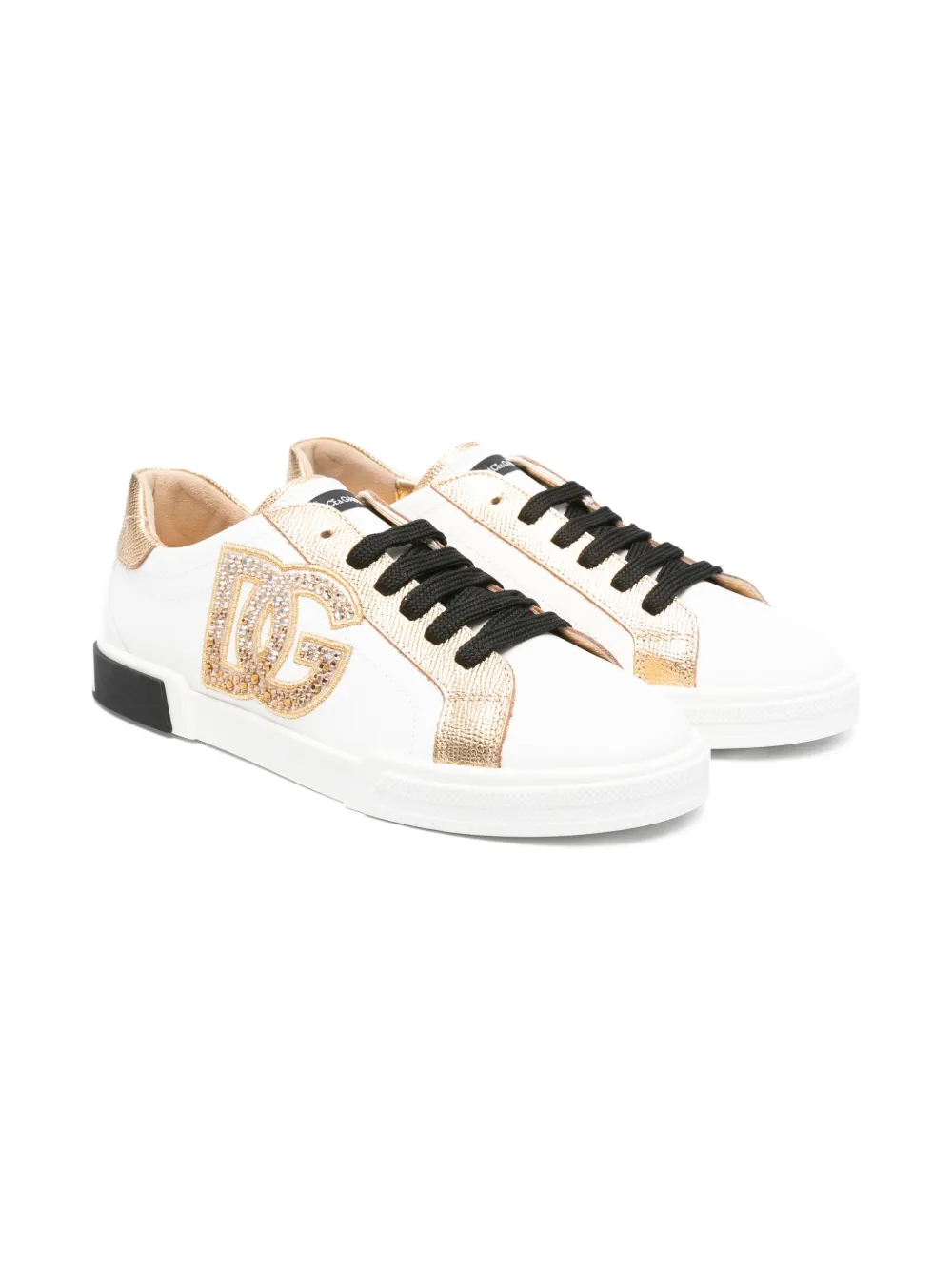 

Кроссовки с декорированным логотипом Dolce & Gabbana Kids, белый