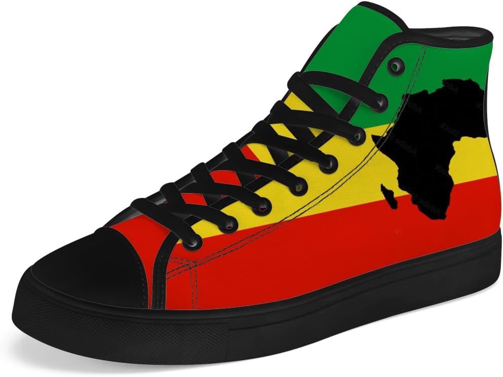 

Кеды на высокой платформе chebing Rasta для мужчин и женщин, регги, высокие кроссовки, шнуровка, повседневная обувь, подарок для папы и мамы, красный/зеленый/желтый