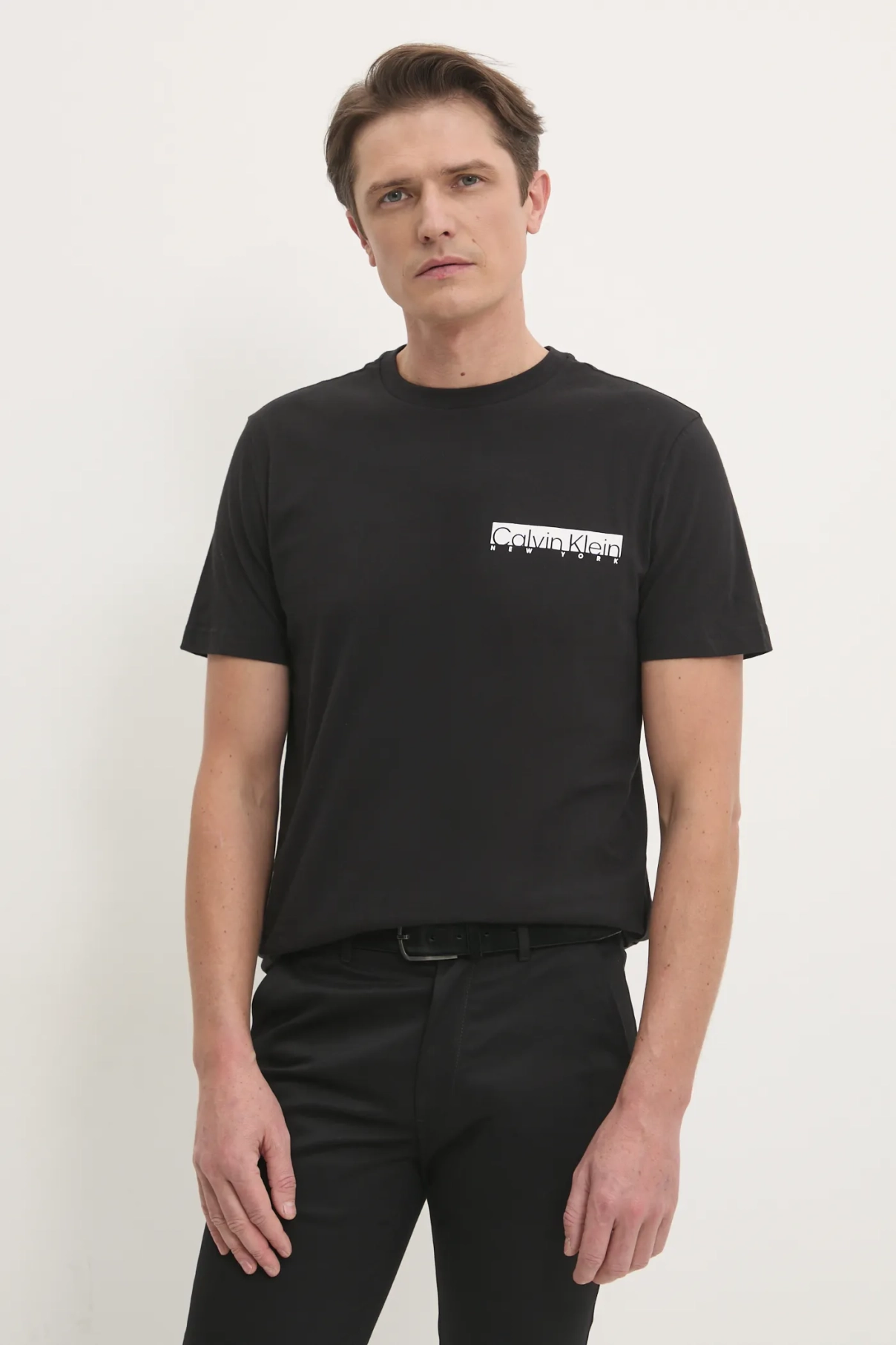 

Хлопковая футболка Calvin Klein, черный