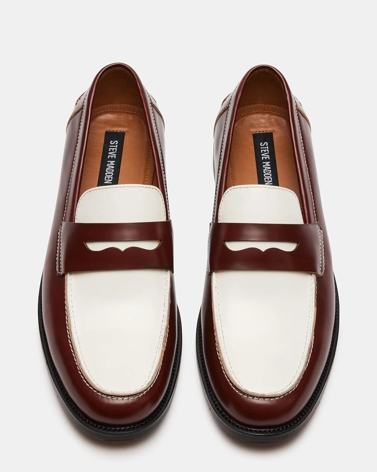 Мужские кроссовки Steve Madden Natan Penny Moc, белый/коричневый — фото 2