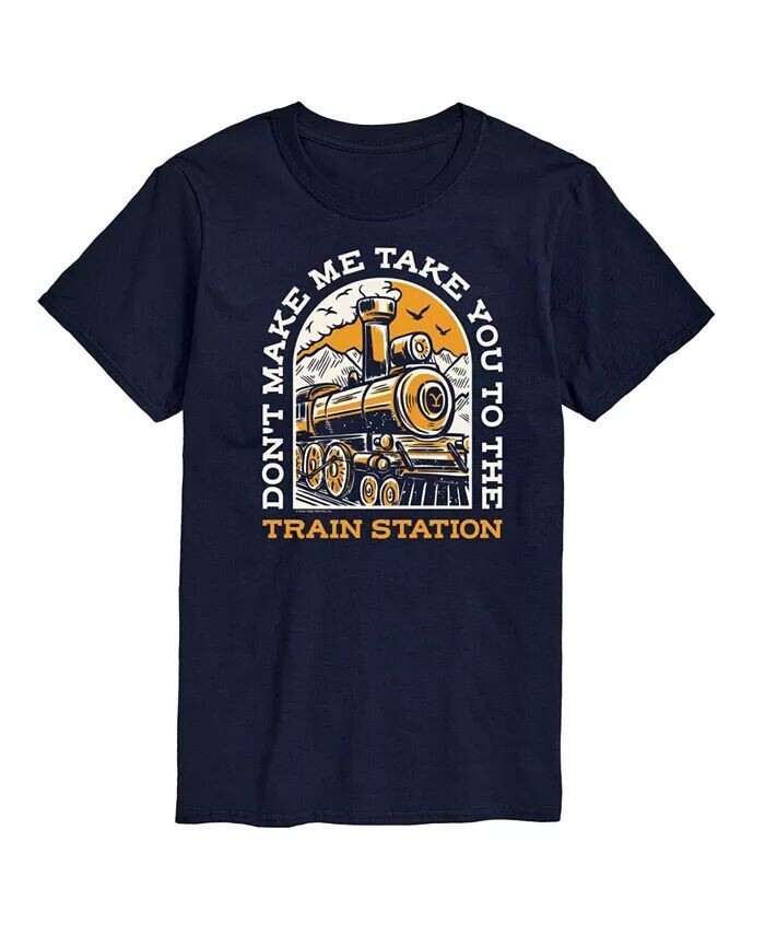 

Мужская футболка с короткими рукавами Hybrid Apparel Dont Make Me Take You Train Station AIRWAVES, синий