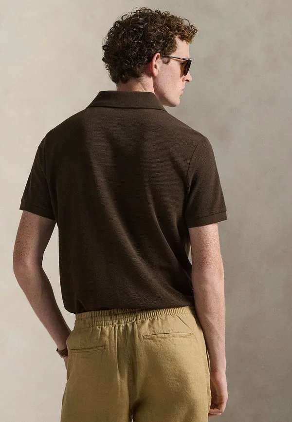 Рубашка-Поло стандартного кроя с текстурированной поверхностью Polo Ralph Lauren, Nutmeg Brown — фото 3