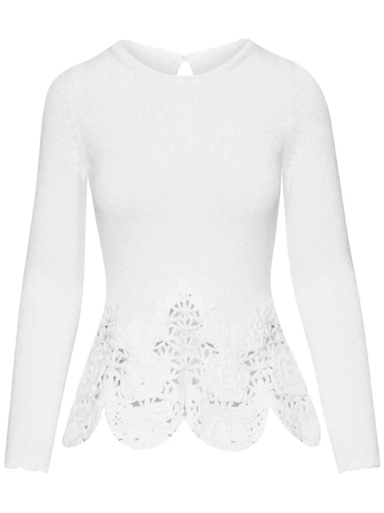 

Oscar de la Renta джемпер Birdsnest с фестонами, белый