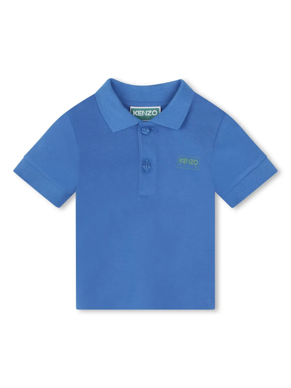 

Рубашка поло из органического хлопка с логотипом Kenzo Kids, синий