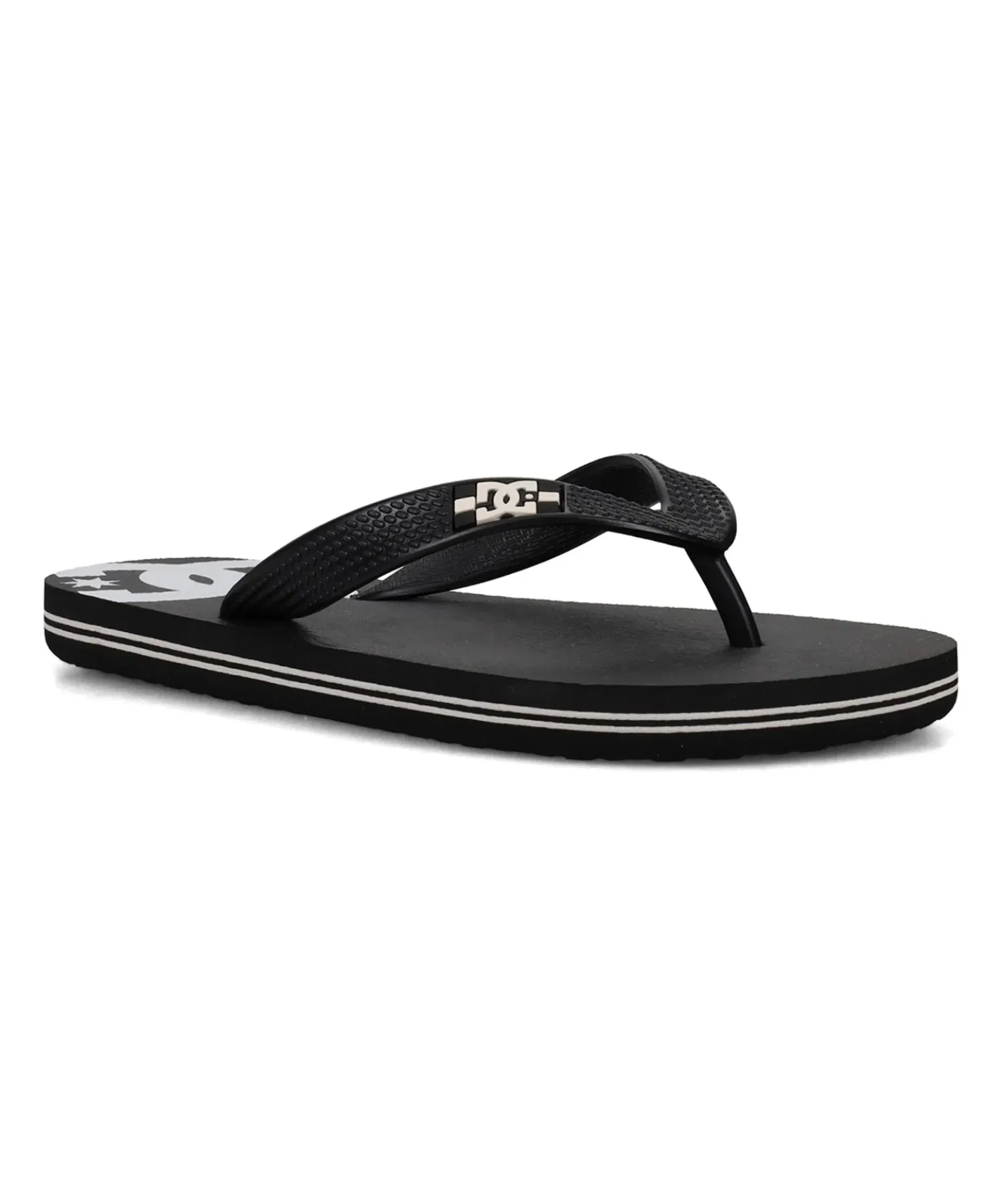 Детские пляжные сандалии DC SHOES SPRAY с логотипом DC чёрно-белые