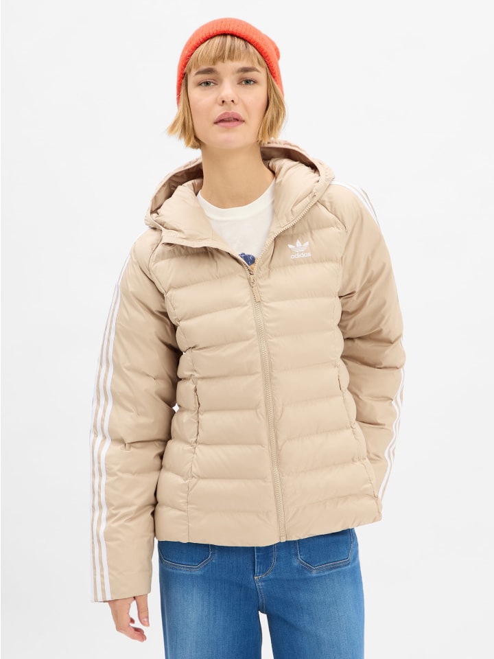 Adidas originals Приталенное пальто бежевого цвета — фото 2