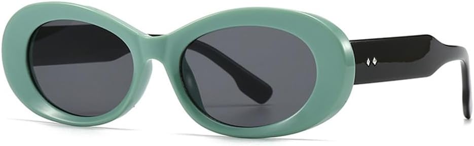 

Овальные женские солнцезащитные очки UV400, конфетные цвета, прозрачный градиент, мужские панк-стиль, для занятий спортом на открытом воздухе, бега и езды на велосипеде UYPTK, Green Black Gray