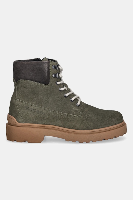 Кожаные высокие сапоги TJM LACE UP BOOT SUEDE  Tommy Jeans, зеленый — фото 2