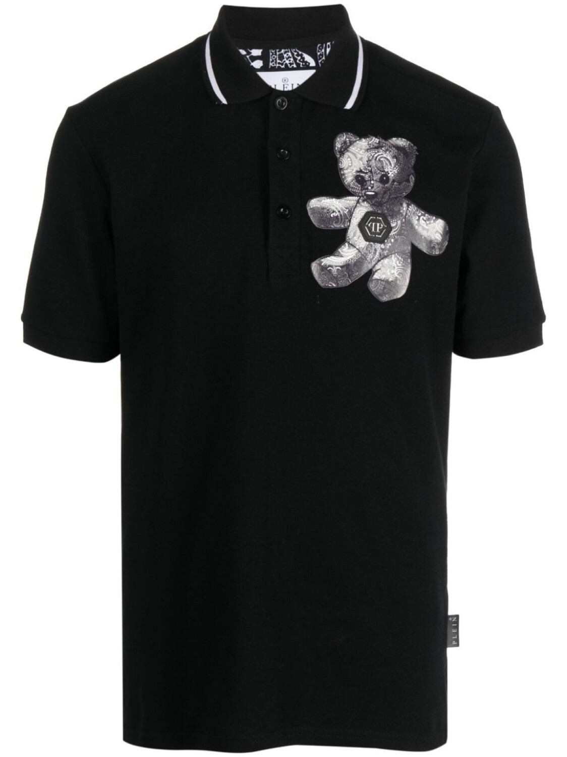 

Philipp Plein рубашка поло Paisley Teddy Bear, черный