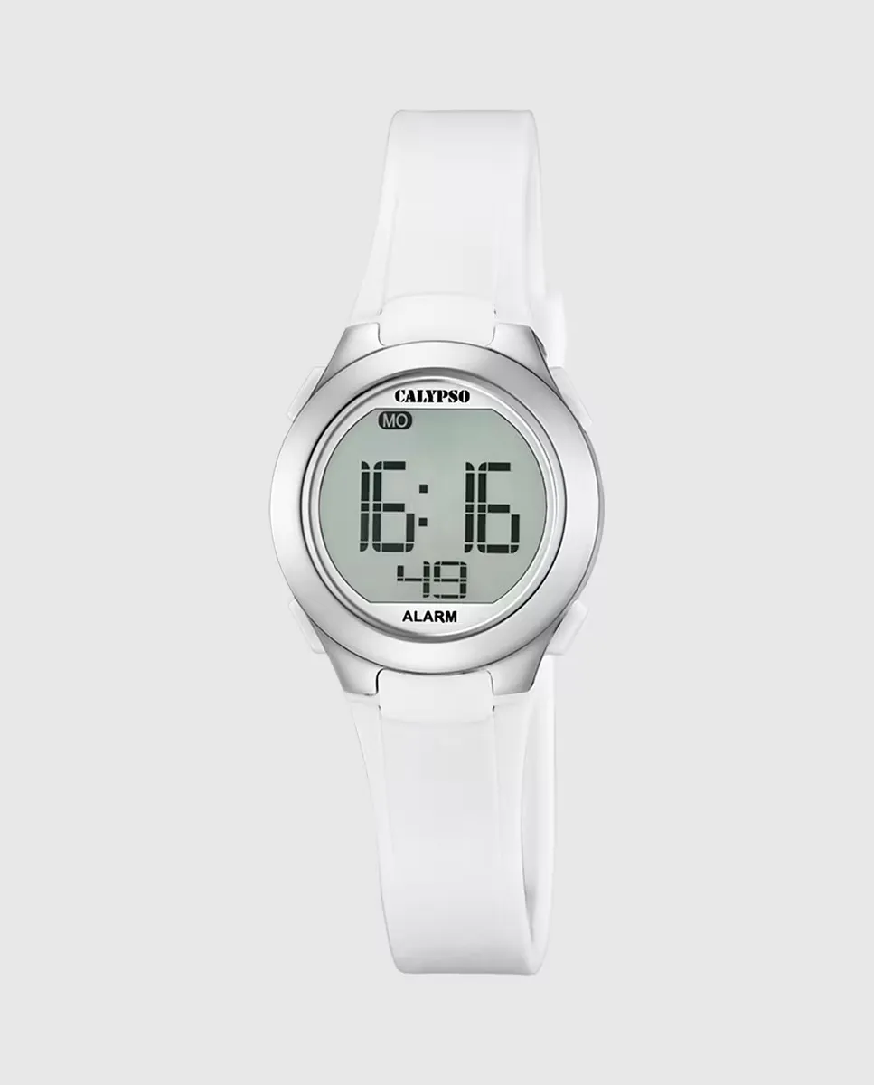 

K5677/1 Digital Crush Белые резиновые женские часы Calypso, белый
