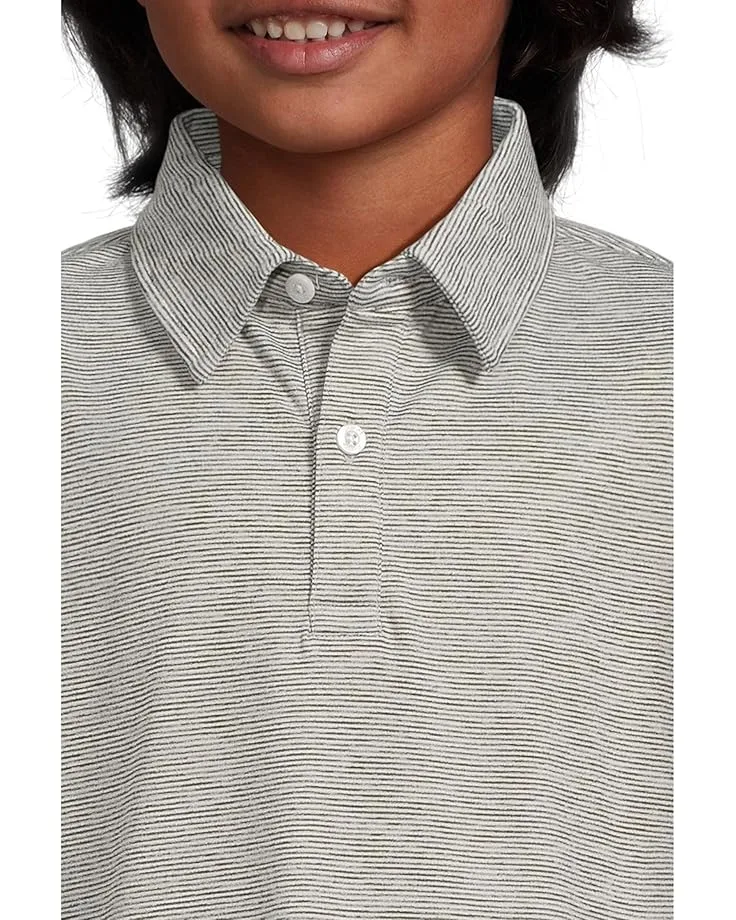 Поло Johnston & Murphy Kids Micro Stripe Polo (Big Kid), Gray — фото 3