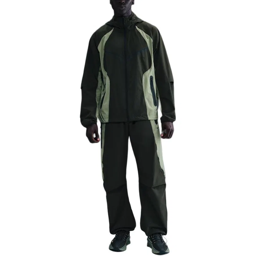 Куртка мужская Tech Dri-FIT Woven Color-Block Windrunner свободного кроя Nike, Sequoia Green — фото 3
